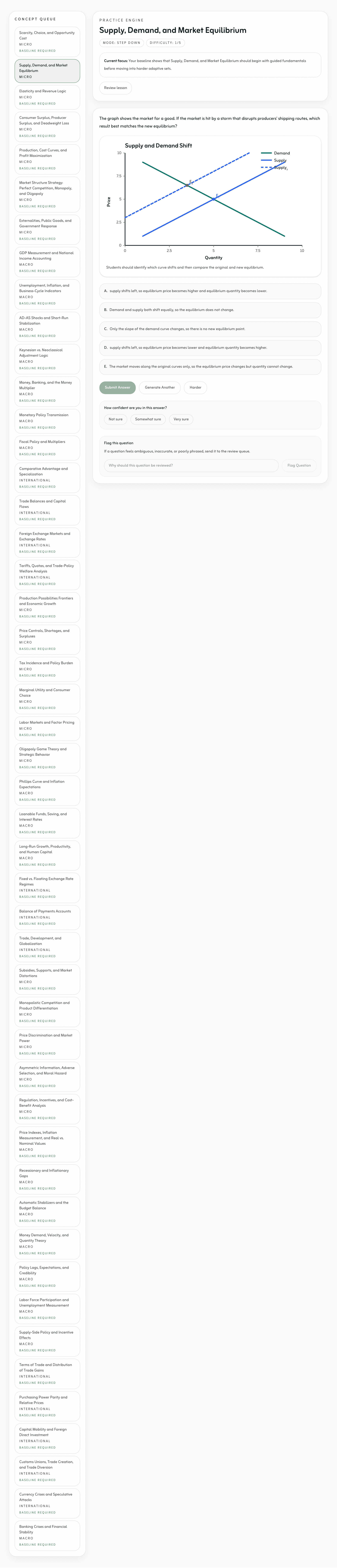 Adaptive practice preview